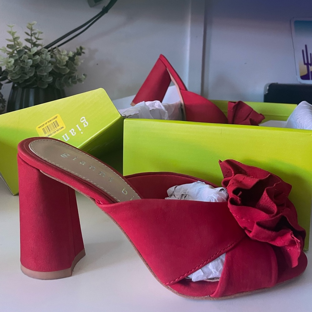 Gorgeous red leather mules